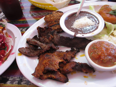 cannundrums foreground longaniza adobada beans carne asada pureed far behind next