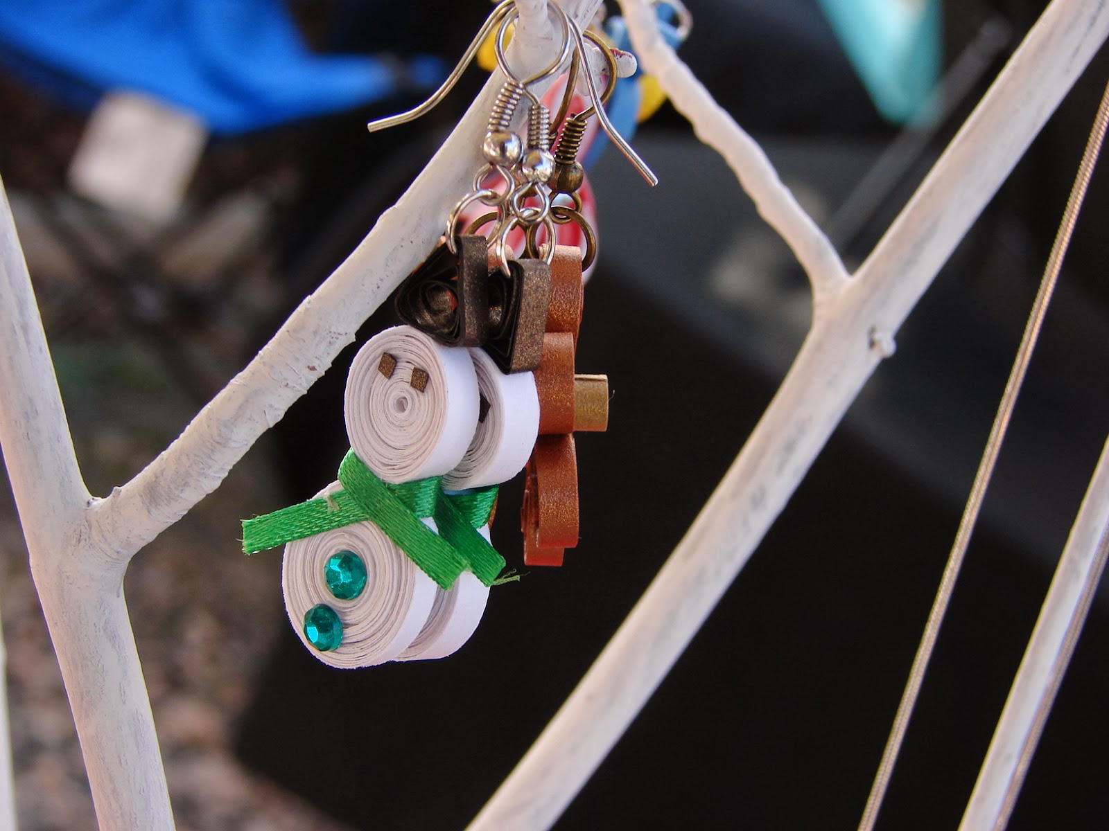 All About Quilling Quilled Christmas earrings Handmade jewelry