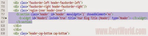 Split Blogger Header into two Column Step 3