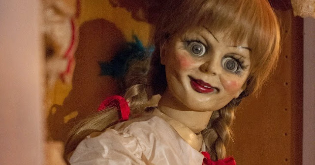 The doll, Annabelle in New Line Cinema's supernatural thriller "ANNABELLE," a Warner Bros. Pictures release. Annabelle doll movie still 2014