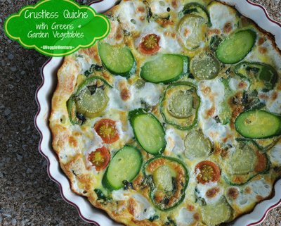 Crustless Quiche with Greens & Garden Vegetables (a master recipe, pictured with Swiss chard, zucchini, tomatillos and fresh mozzarella)