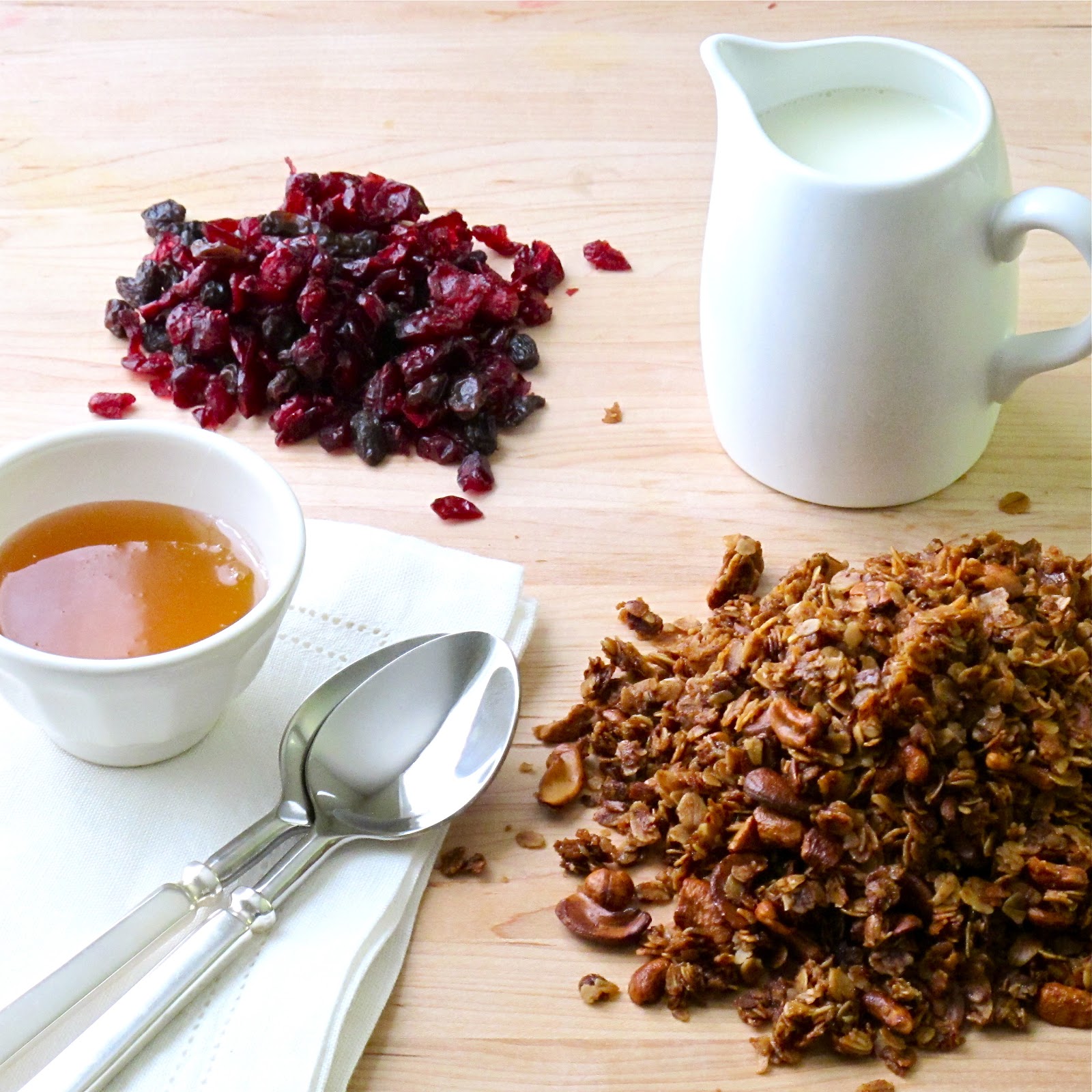 Jenny Steffens Hobick Homemade Granola Recipe with Cashews & Dried Cranberries