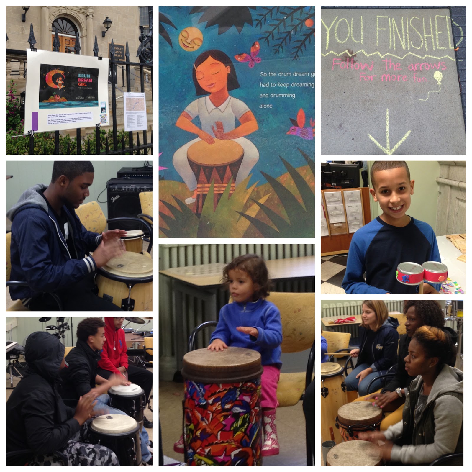 Drum Dream Girl Literary Stroll around the neighborhood in Boston Rafael López