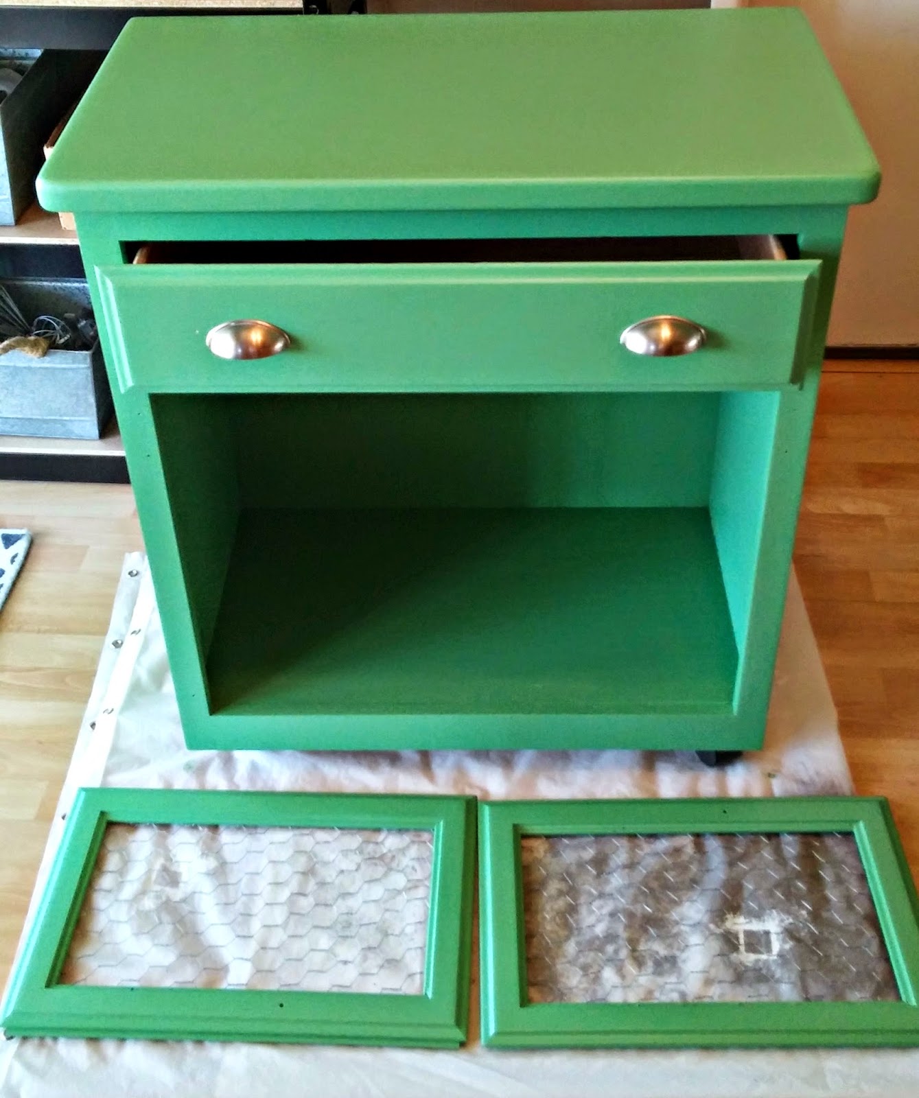 Before and After Microwave Cart Redo Little Vintage Cottage