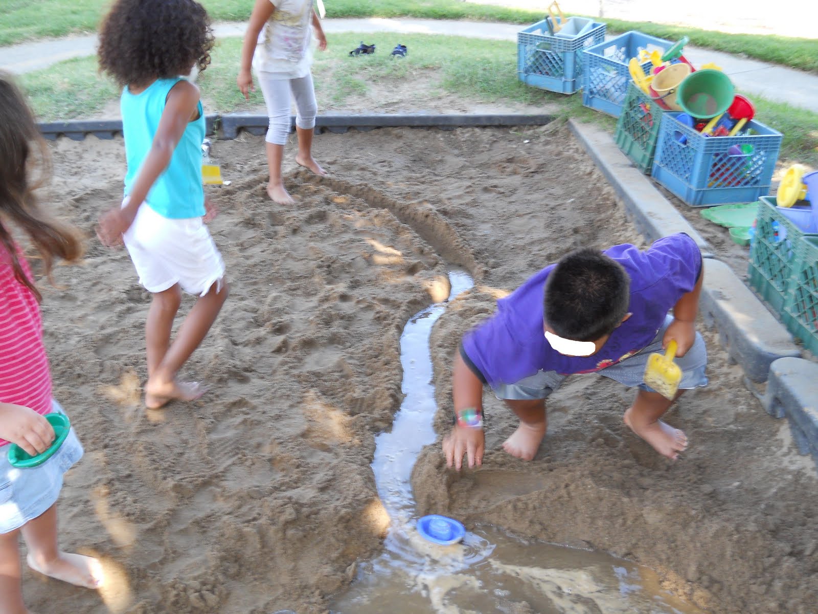 Learning and Teaching With Preschoolers Sandbox Water Fun