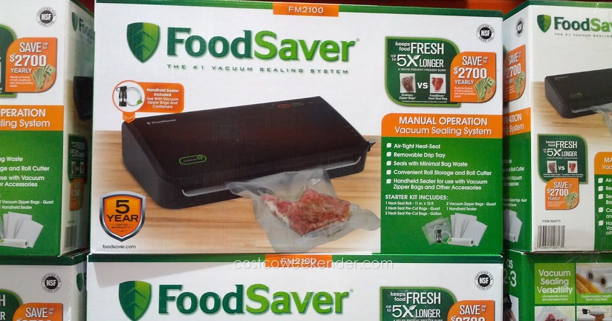 FoodSaver FM2100 Vacuum Sealing System Costco Weekender