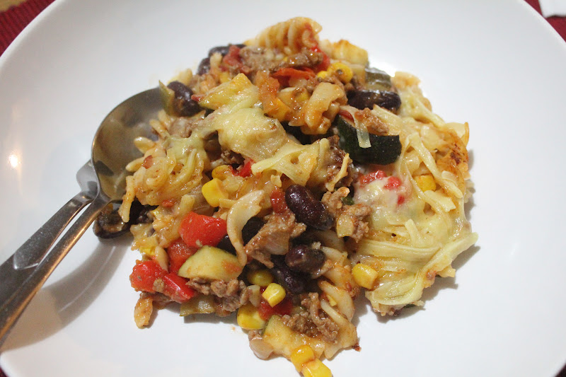 a dash of flavour Chilli Beef and Bean Pasta Bake