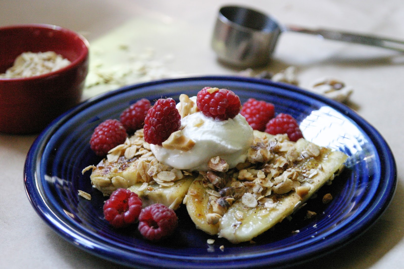 Caramelized Bananas with Yogurt and Berries