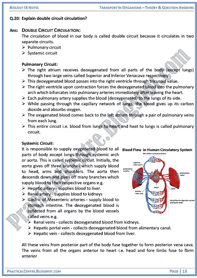 transport-in-organisms-theory-and-question-answers-biology-ix