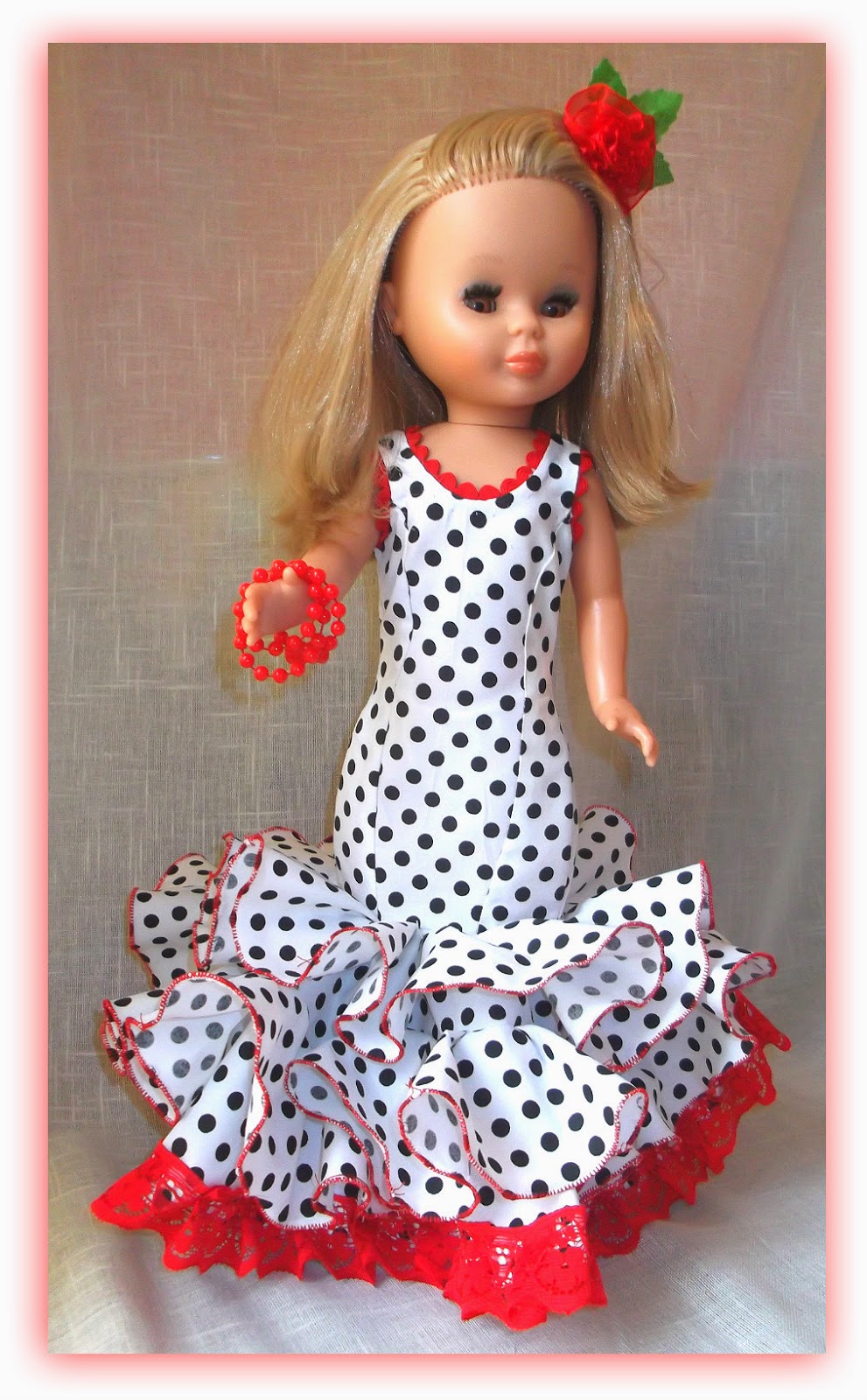 ademas de otras muñecas: Tutorial traje de flamenca para Pepa o Nancy ademas de otras muñecas: Tutorial traje de flamenca para Pepa o Nancy