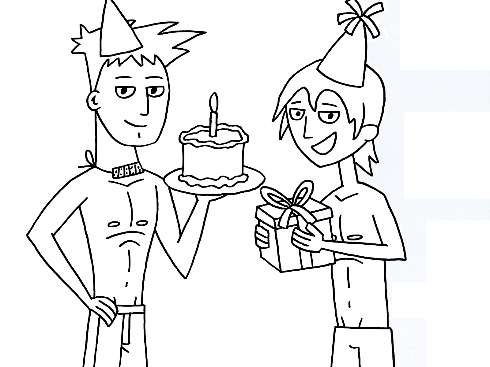 DJgames2 Jonesy and Jude BDay Lineart