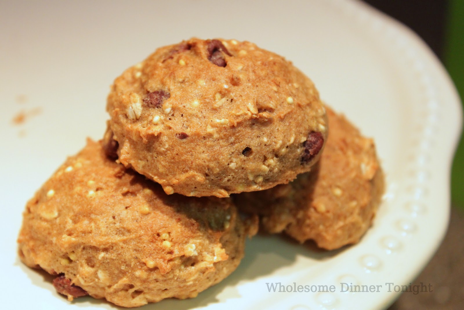 Wholesome Dinner Tonight Chocolate Chip Oatmeal Millet Cookies {Gluten