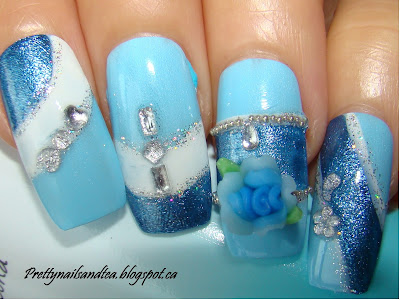 blue rose 3d design avon polishes