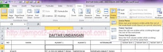 Fungsi Freeze Panes pada Ms Excel 2010 Fungsi Freeze Panes pada Ms Excel 2010 sebagai pembatas bagian header dan left coulomn