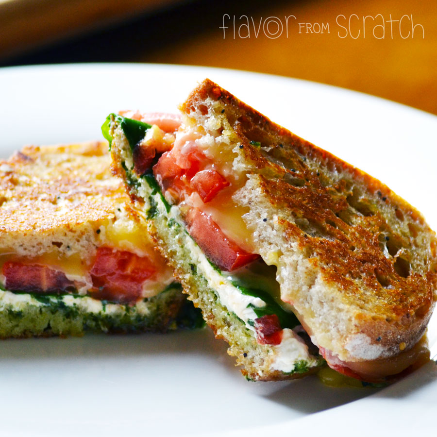 Goat Cheese & Pesto Grilled Cheese Flavor From Scratch