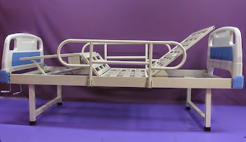 ABS hospital bed double fowler with iron side rails