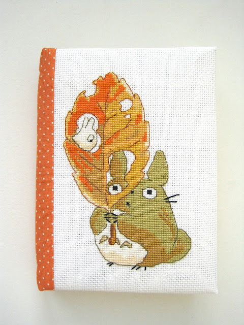 totoro тоторо cross stitch вышивка hand made notebook блокнот ручной работы