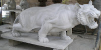 patung harimau polos putih dibuat di Bali