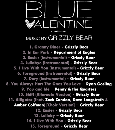 Blue Valentine Movie on Blue Valentine Movie Soundtrack