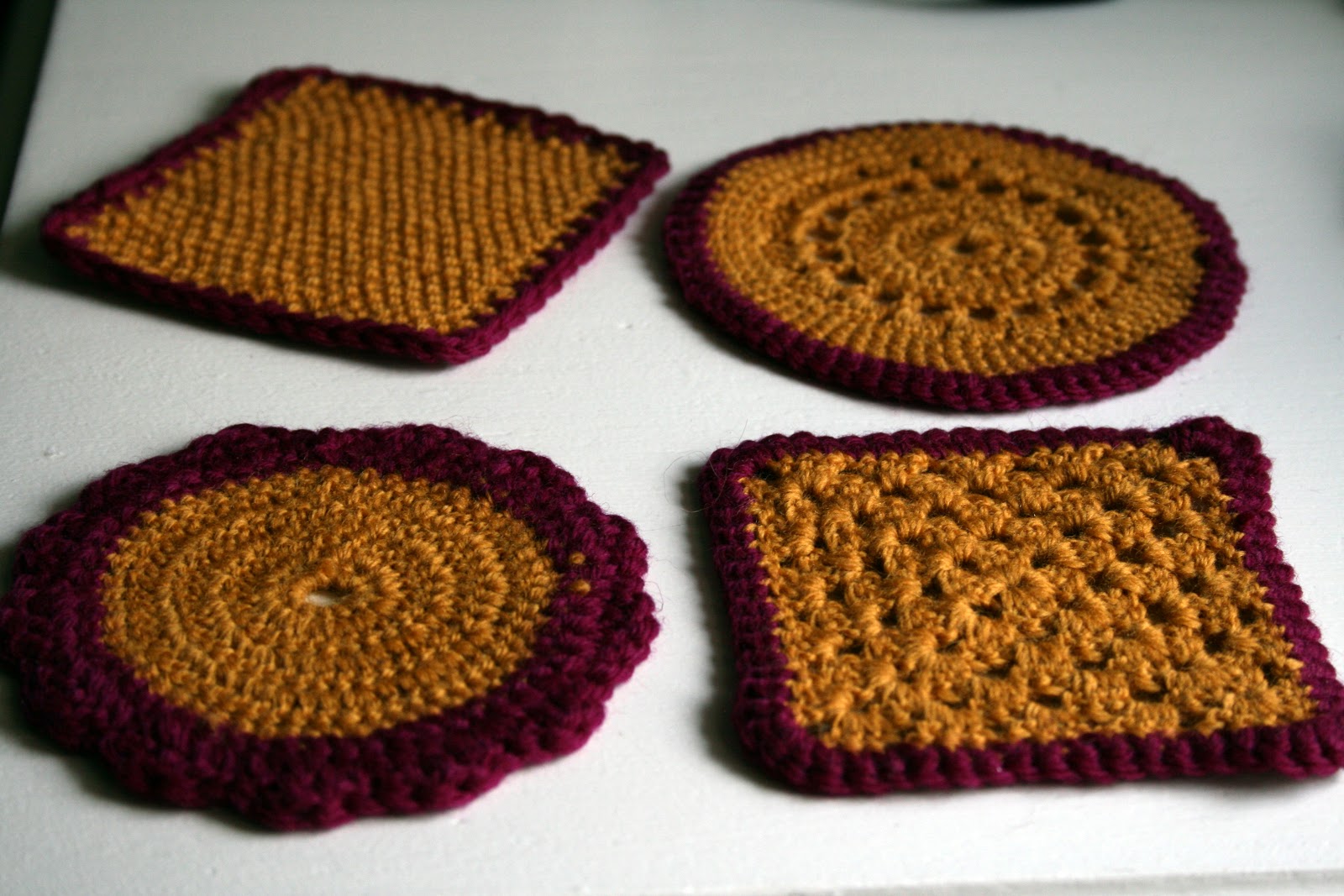 Ashley Knits Free Pattern Set of Four Coasters