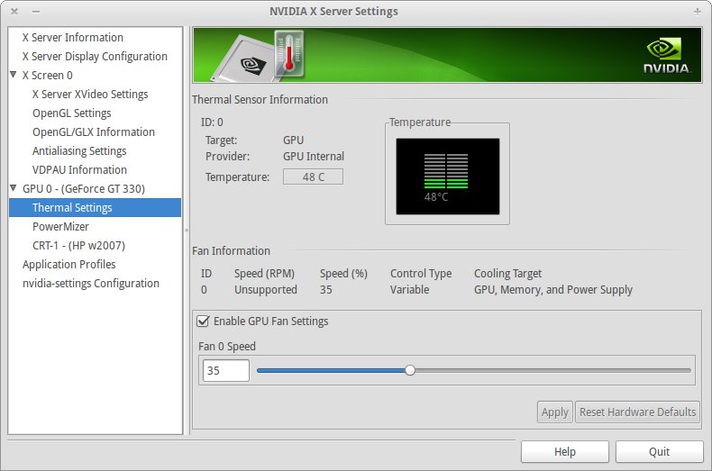 elementary OS Snippets Firefox And NVidia PowerMizer