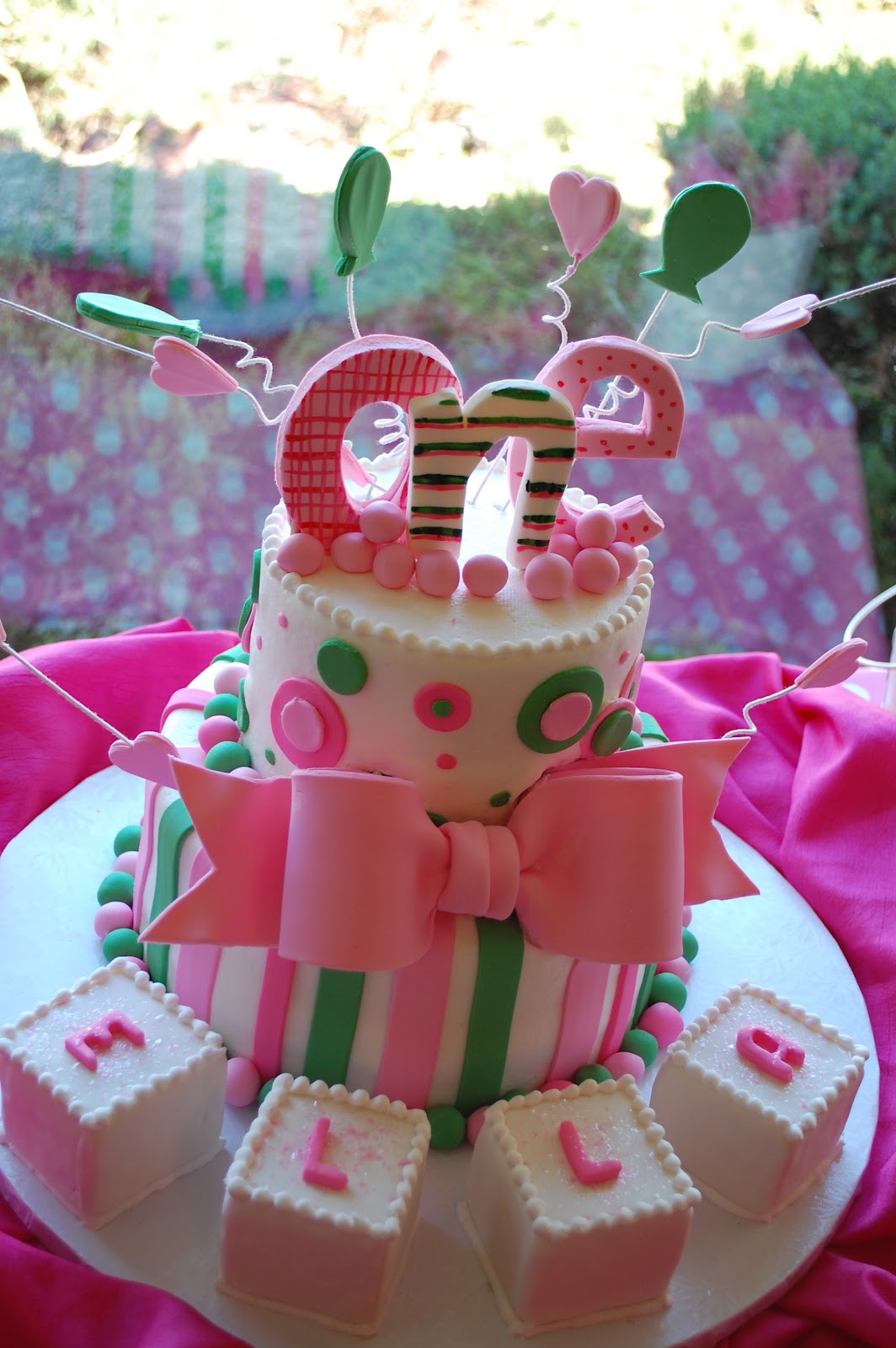 happy birthday pink and green