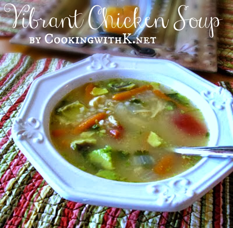 Cooking with K Vibrant Chicken Soup {Chicken, Brown Rice, and Avocados