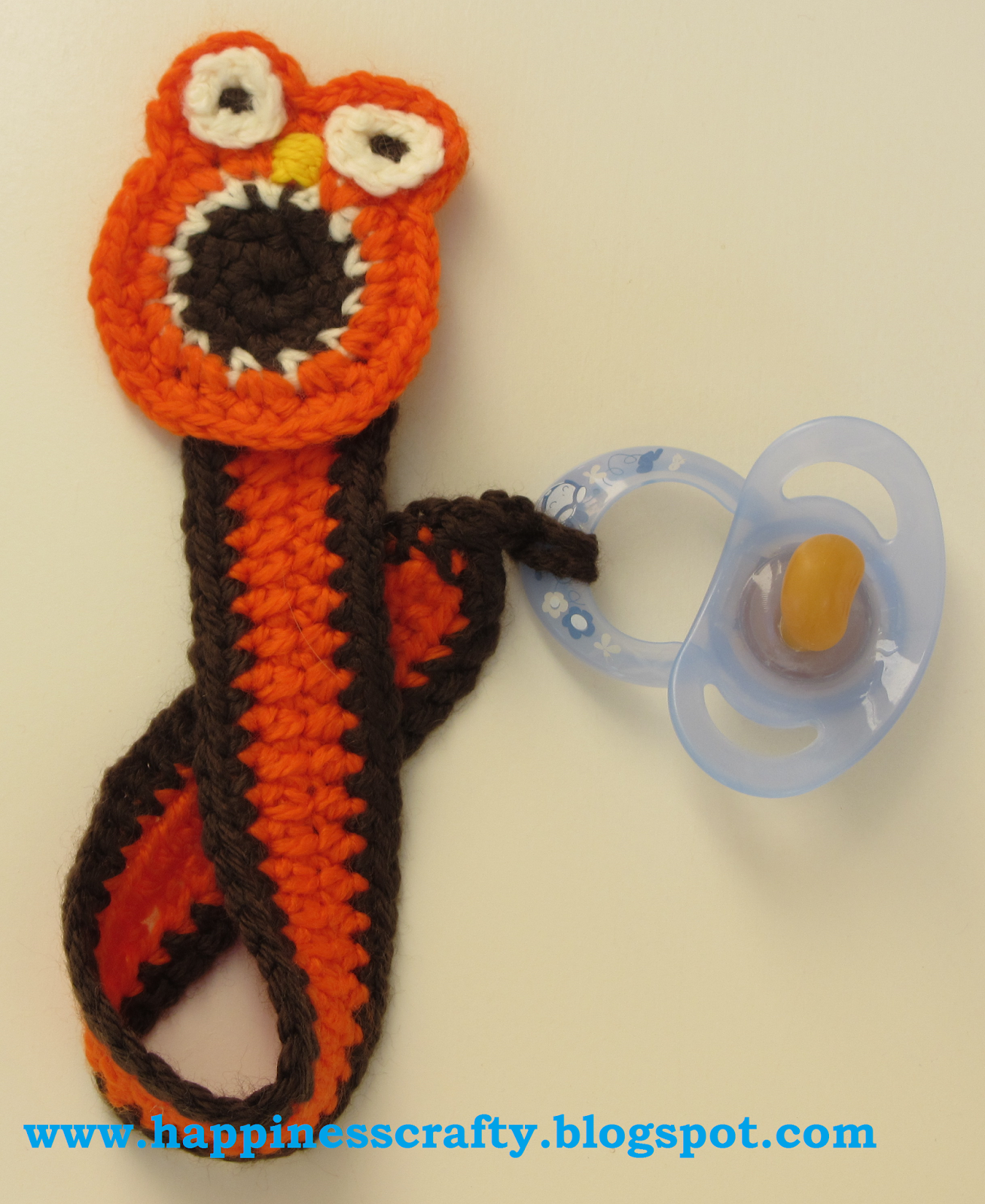 Happiness Crafty Owl Pacifier Holder Free Crochet Pattern