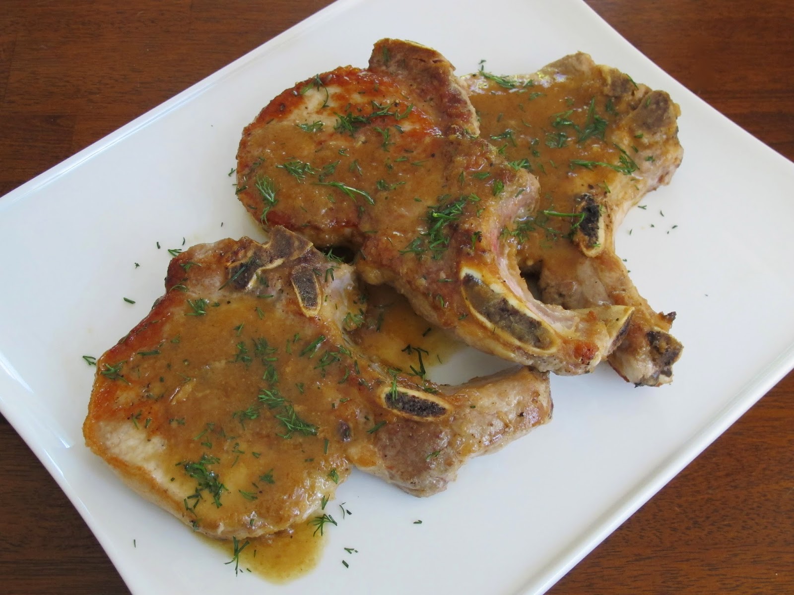 Kitchen Sink Diaries Pork Chops with CiderHorseradish Glaze