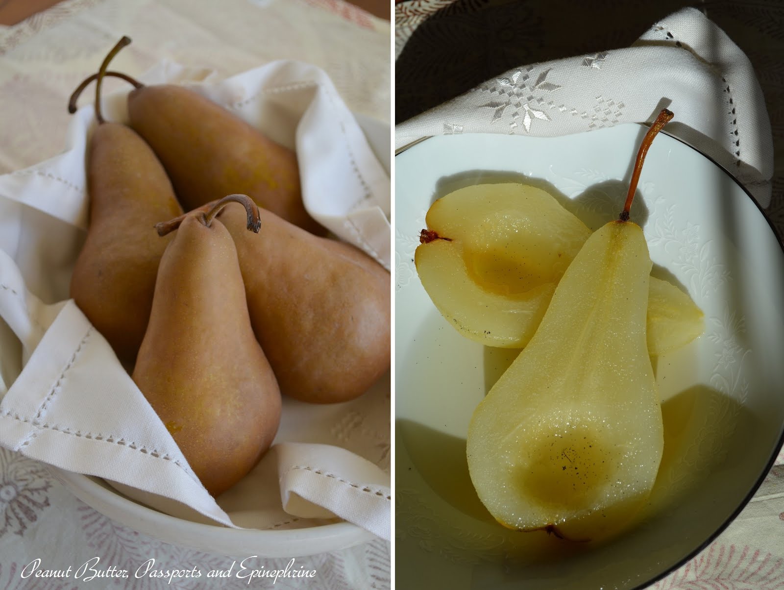 Pure and Peanut Free Vanilla Poached Pears with Greek Yogurt