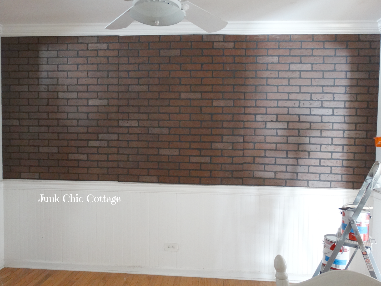 Design Faux Brick Walls junk chic cottage french farmhouse faux brick wall terry and i bought these panels from menards you can get them at lowes too they were 22 a panel come in 4x8 panels