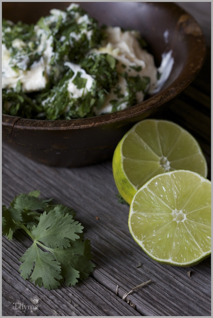 Thyme Hamburgers! with Kale 'Slaw' and CilantroLime Mayonnaise