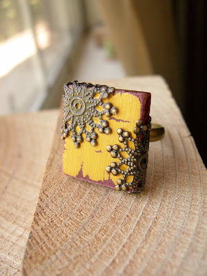 Shabby Chic Scrabble Tile ring Shabby Chic Scrabble Tile ring