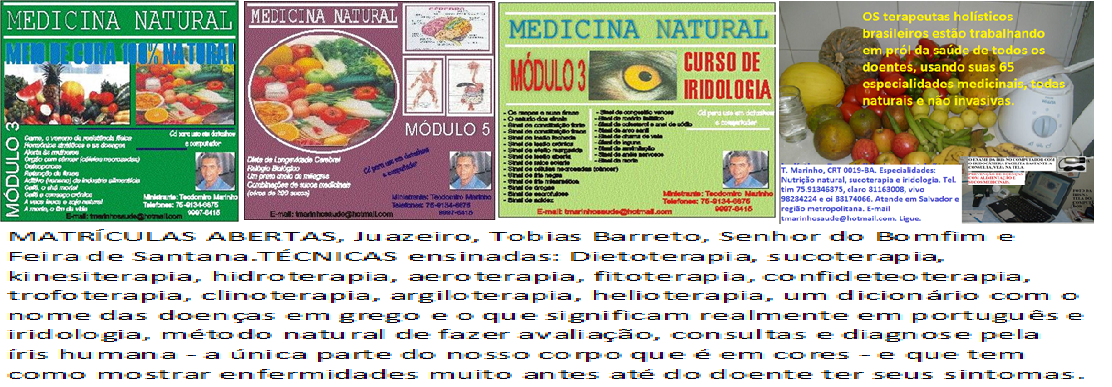 TEODOMIRO MARINHO, terapias naturais com iridologia