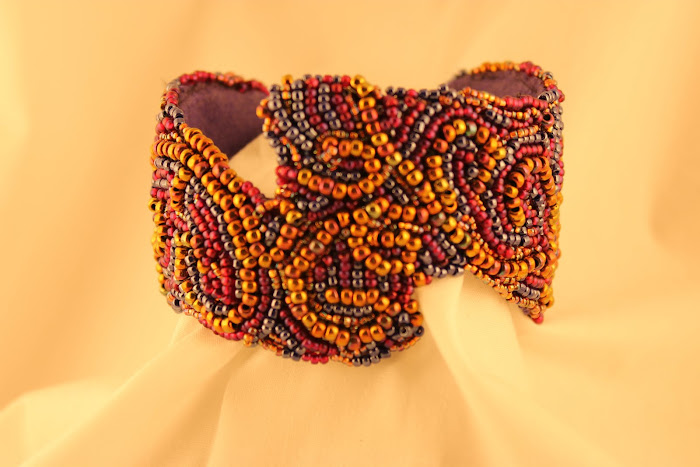 Bead Embroidered Cuff Bracelet