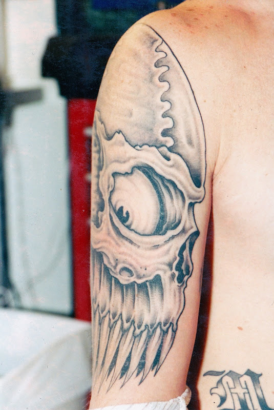 Creepy Black & Grey Skull by Corey Boobar @ title=