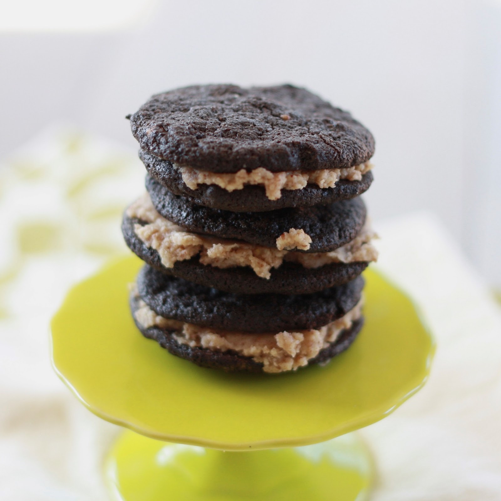 Chocolate Butter Pecan Sandwich Cookies