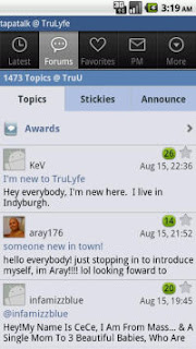 Tapatalk Forum App: Android Interface