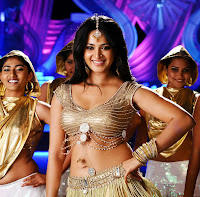 Bollywood and Tollywood acress Anushka, Damarukam, hot, navel show, dancing, spicy, masala, sizzling, 