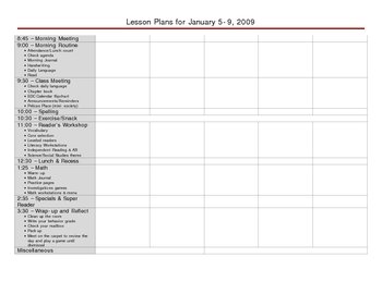 blank lesson plan