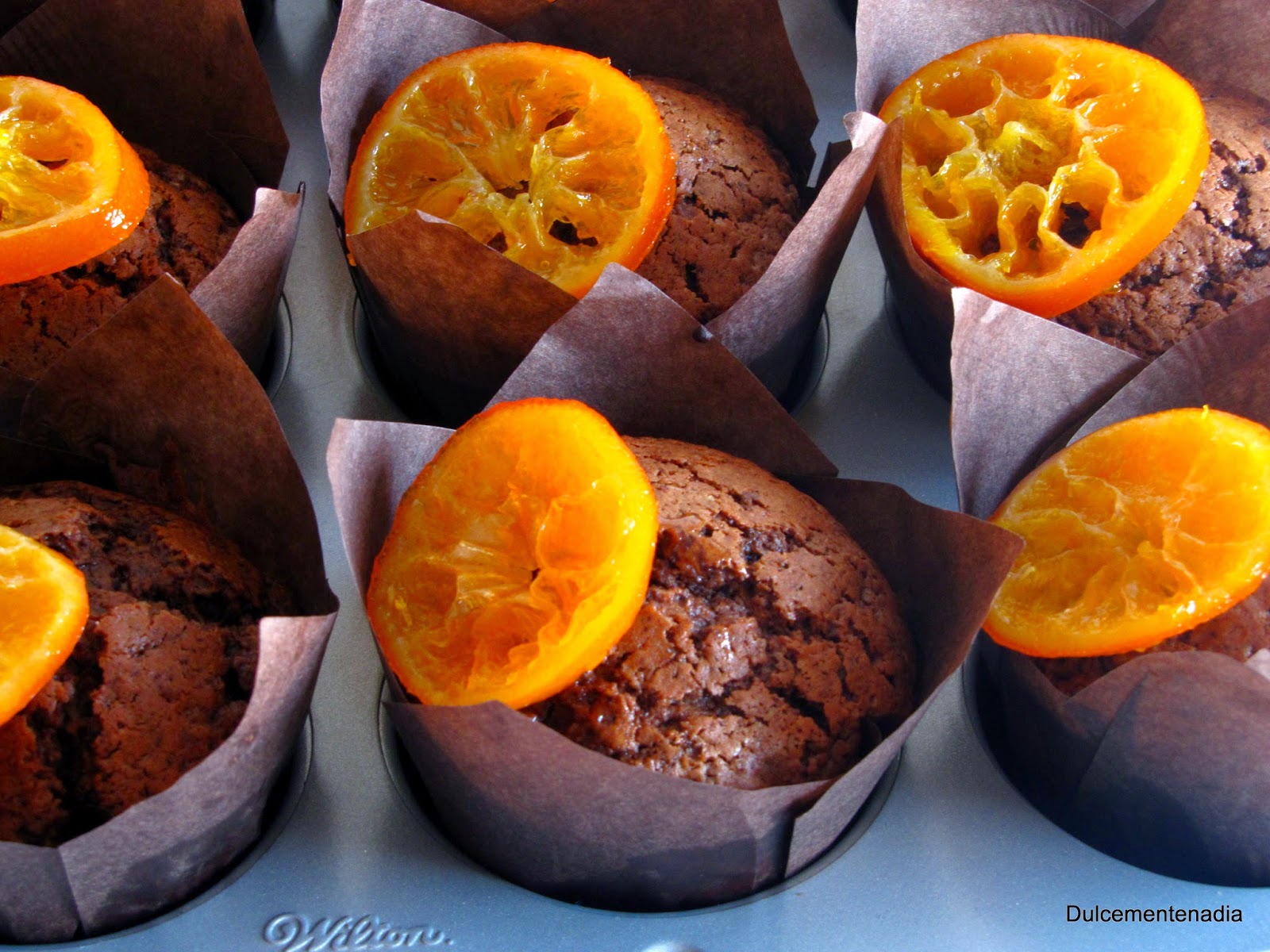 Dulcemente Nadia Muffins de chocolate y naranja