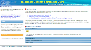 Beberapa pilihan menu yang salah satunya tertulis Daftar Guru Belum