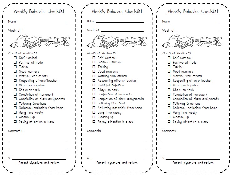 behavior checklist