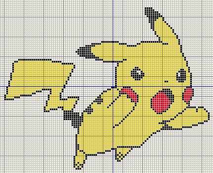 pikachu pixel art template