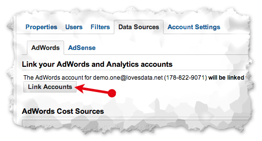Link Accounts button