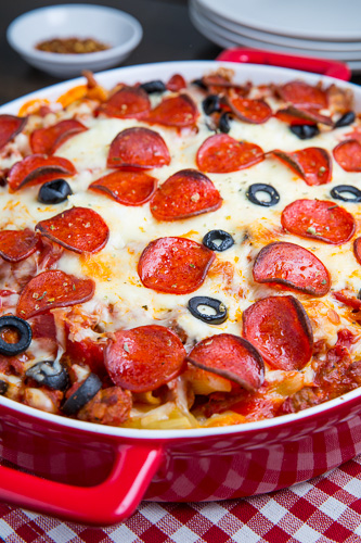 Pepperoni Pizza Casserole on Closet Cooking