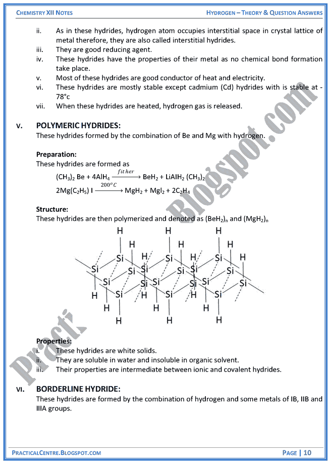 hydrogen-theory-and-question-answers-chemistry-12th