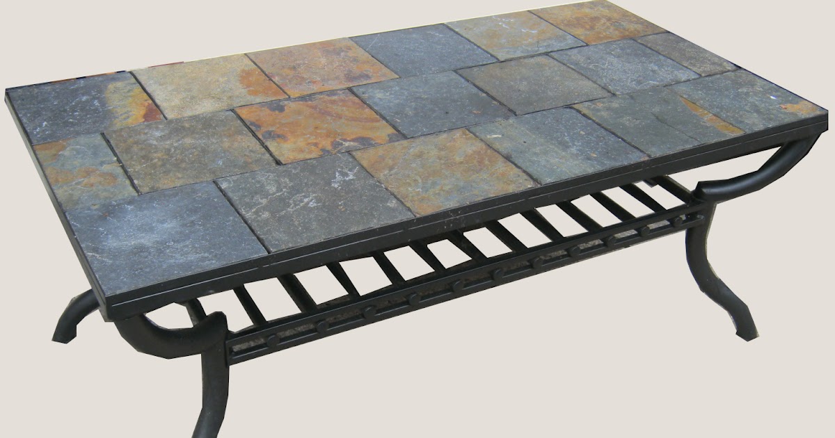 Uhuru Furniture & Collectibles Slate Tile Coffee Table SOLD
