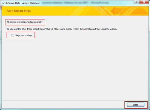 import objects from access database into access successfully import objects from access database into access successfully