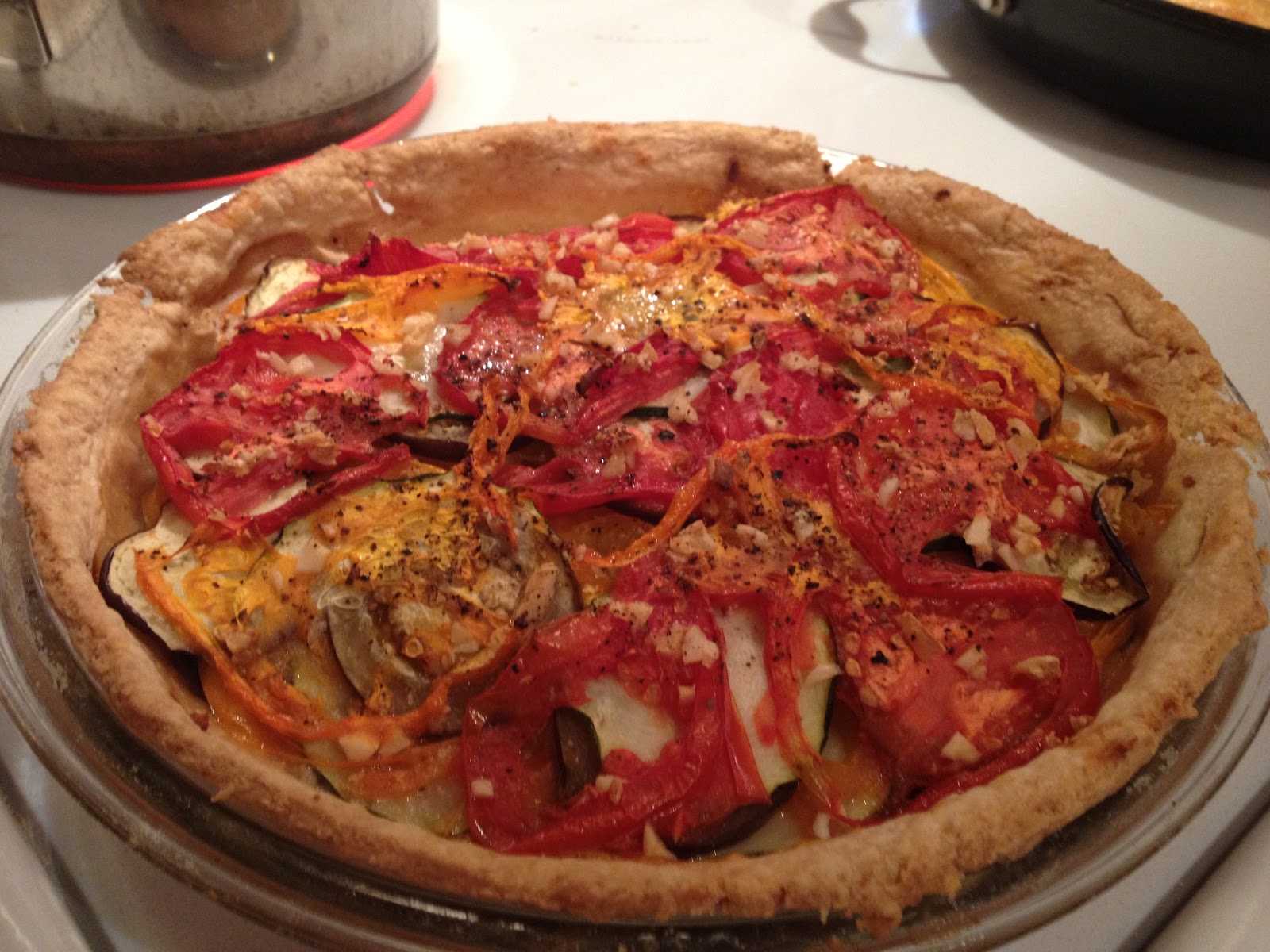 Making Michael Pollan Proud Layered Tomato, Zucchini and Eggplant Pie